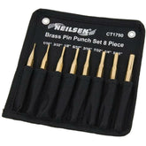 Neilsen 8pc Brass Pin Punch Set Hand Tool Mechanical Holes Punches 1/16" - 5/16"